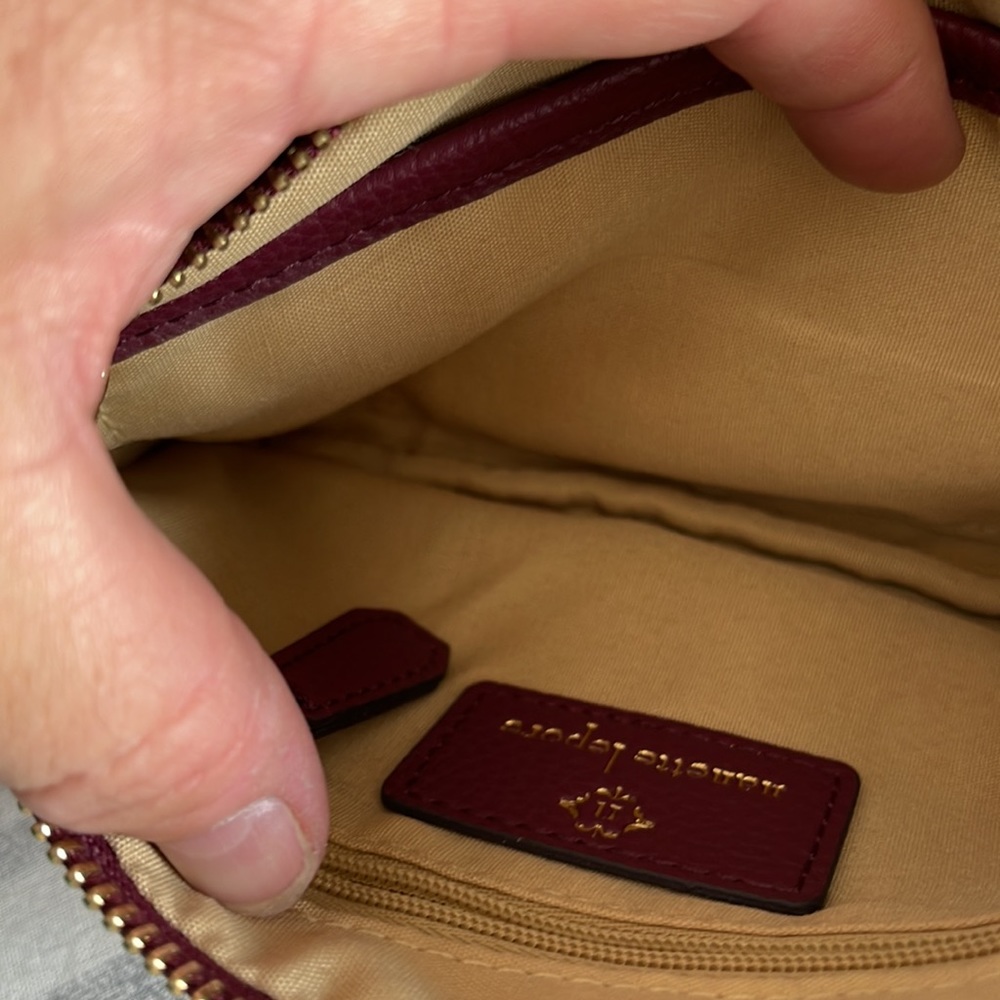 Nanette Lepore Burgundy Wristlet with Gold Accents - Picture 6 of 12